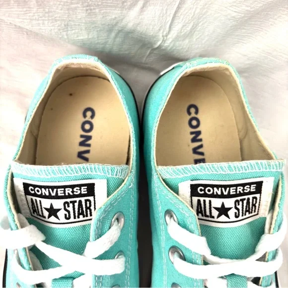 Converse All ⭐️ Star Unisex W6/M4 Chuck Taylor Aqua Canvas Low Top Sneakers - Picture 2 of 14